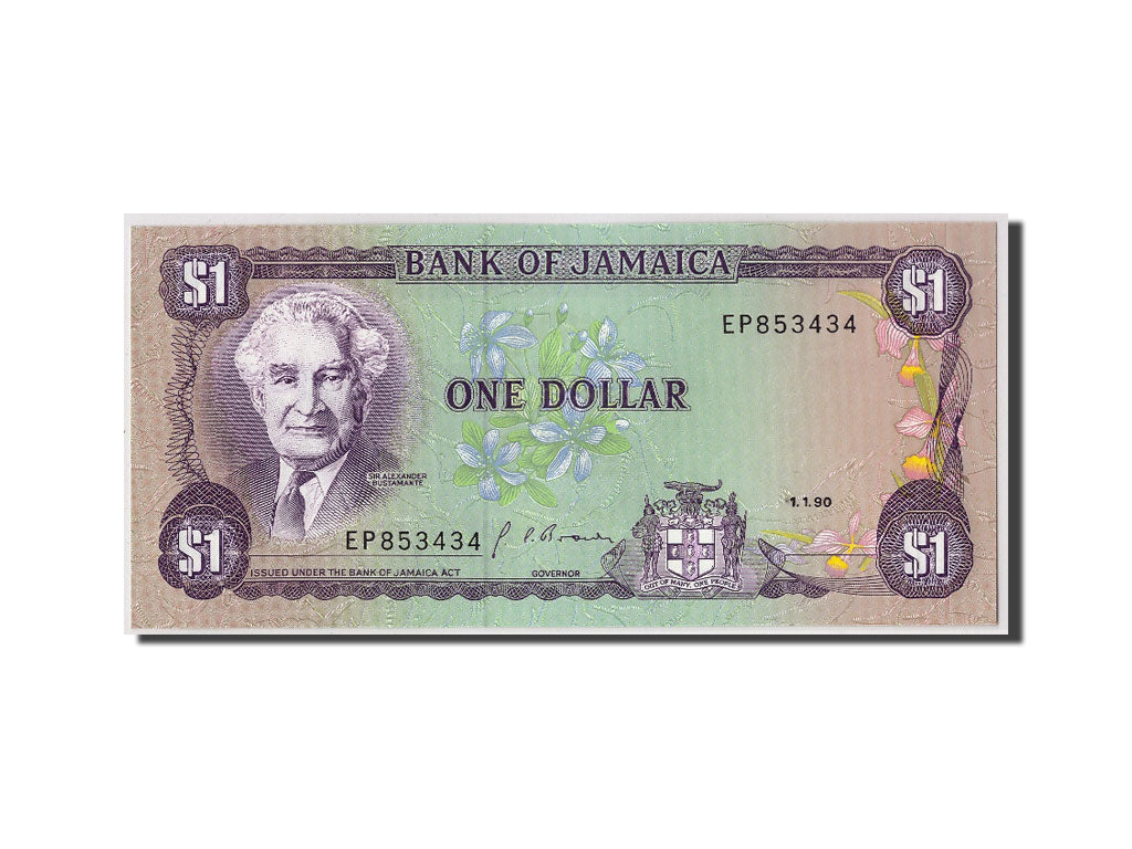 Banknote, Jamaica, 1 Dollar, 1990, 1990-01-01, KM:68Ad, UNC(65-70)
