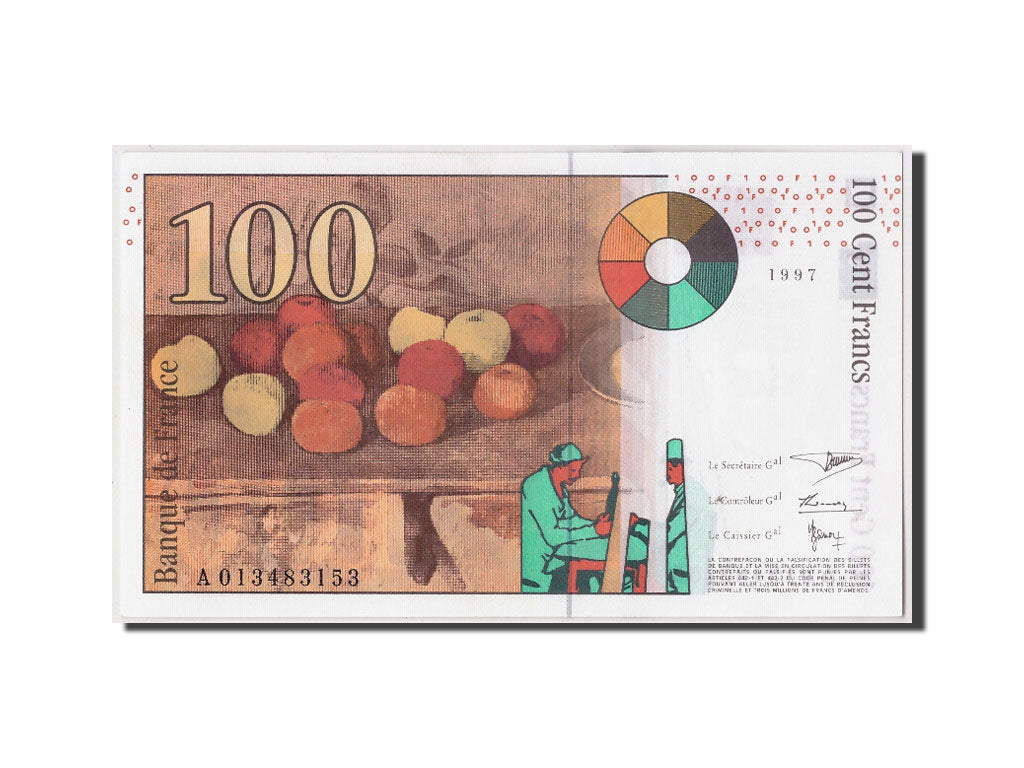 France, 100 Francs Cézanne, 1997, KM:158a, Fayette:74.1, SPL