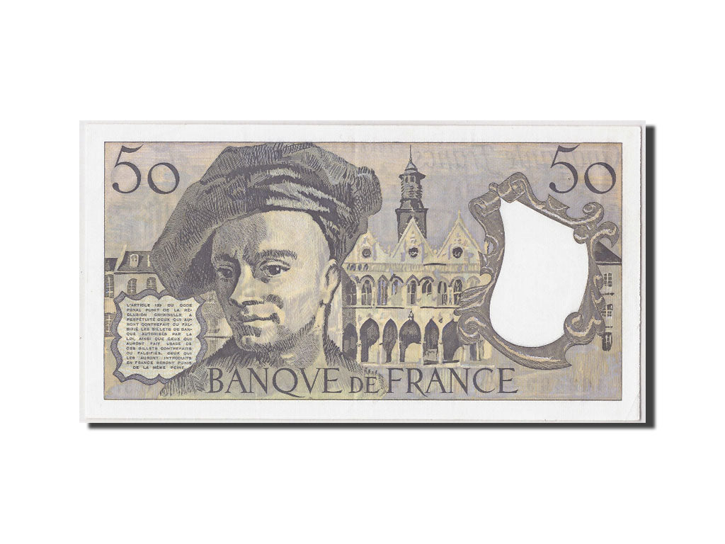 Frankreich, 50 Francs Quentin de La Tour, 1989, KM:152d, Fayette:67.15, AU(55-58