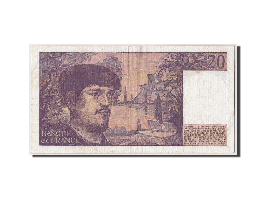 France, 20 Francs Debussy, 1981, KM:151a, Fayette:66.2, TB+