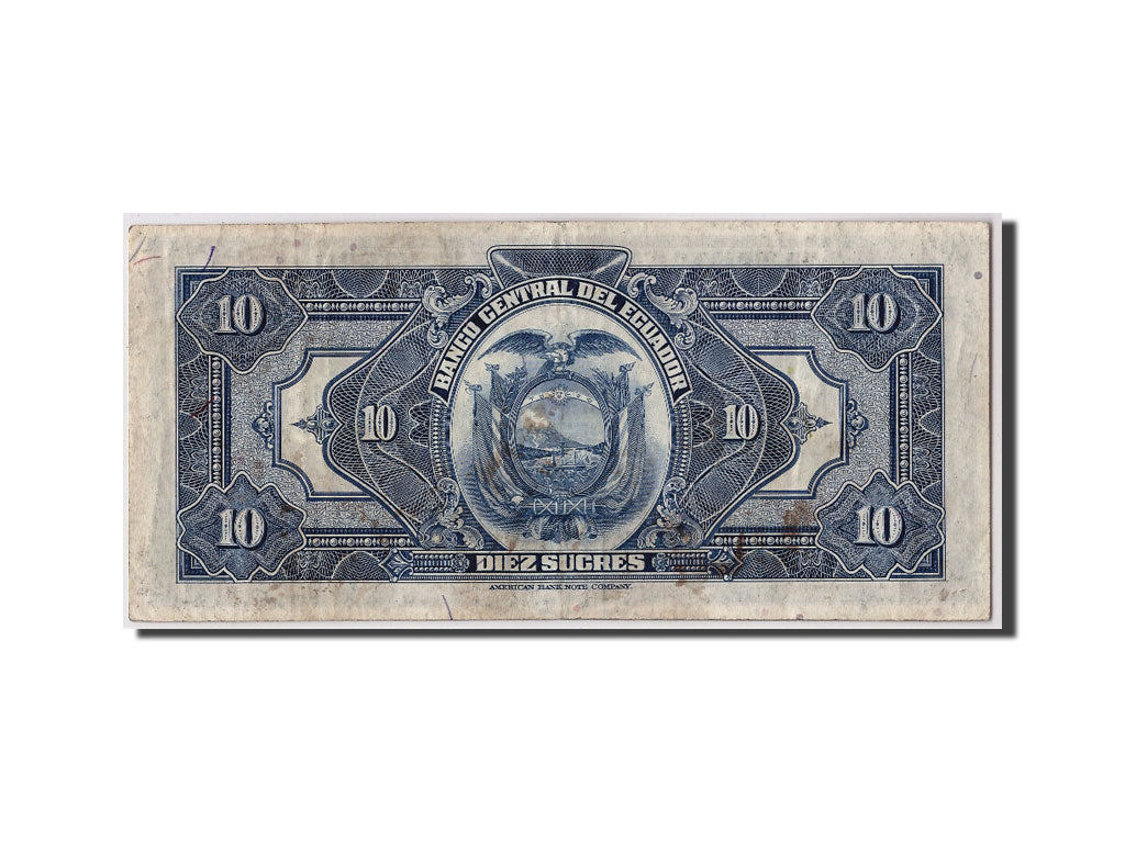 Ecuador, 10 Sucres, 1949, 1949-06-21, KM:92d, MB+