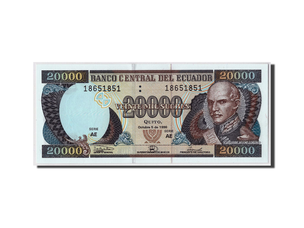 Ecuador, 20,000 Sucres, 1998, 1998-10-05, KM:129f, SPL