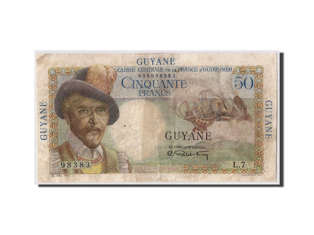 FRENCH GUIANA, 50 Francs, non daté (1947-49), KM:22a, B