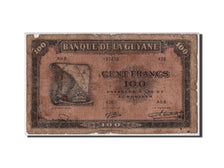 Banknote, FRENCH GUIANA, 100 Francs, Undated (1942), KM:13b, VG(8-10)