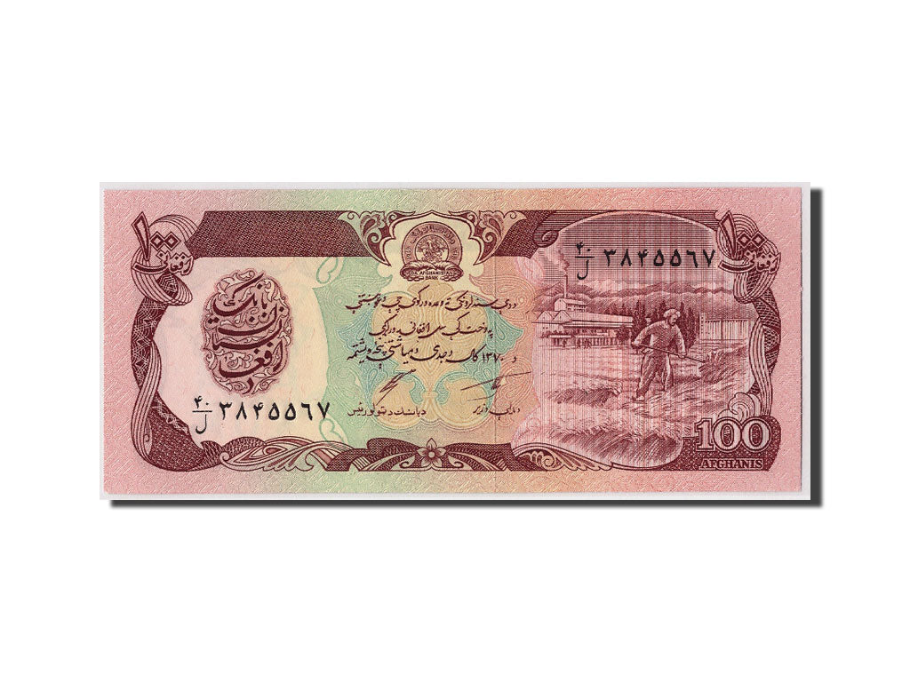 Billet, Afghanistan, 100 Afghanis, SH1370 (1991), KM:58b, NEUF