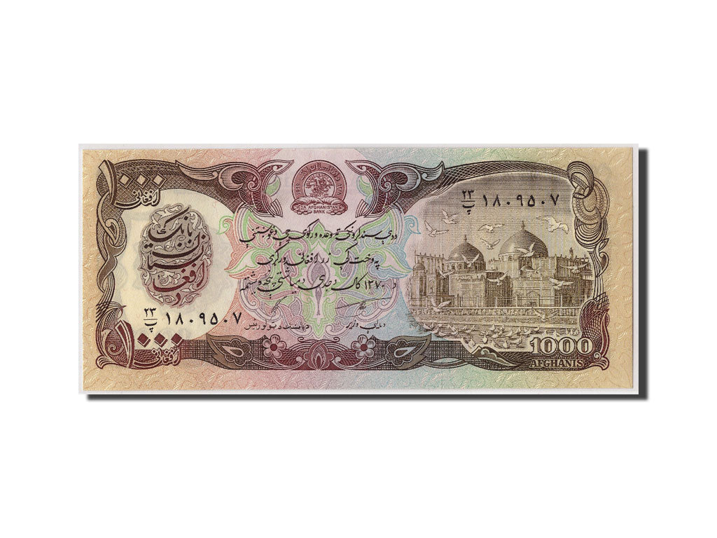 Billet, Afghanistan, 1000 Afghanis, SH1370 (1991), KM:61c, NEUF