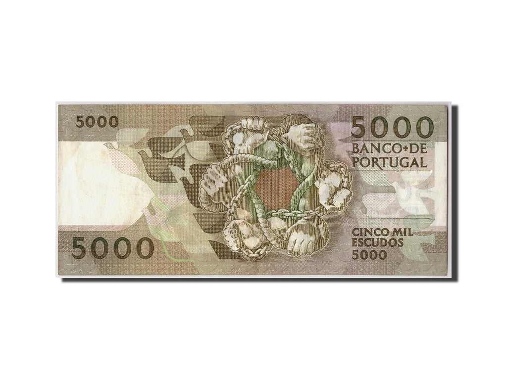 Portugal, 5000 Escudos, KM:183a, 1987-02-12, AU(55-58)