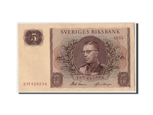 Suède, 5 Kronor, 1955, KM:42b, SPL