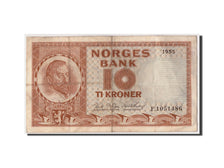 Norway, 10 Kroner, 1955, KM:31b1, VF(20-25)