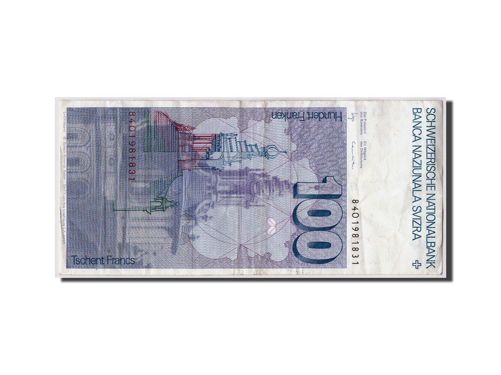 Svizzera, 100 Franken, 1984, KM:57g, MB+