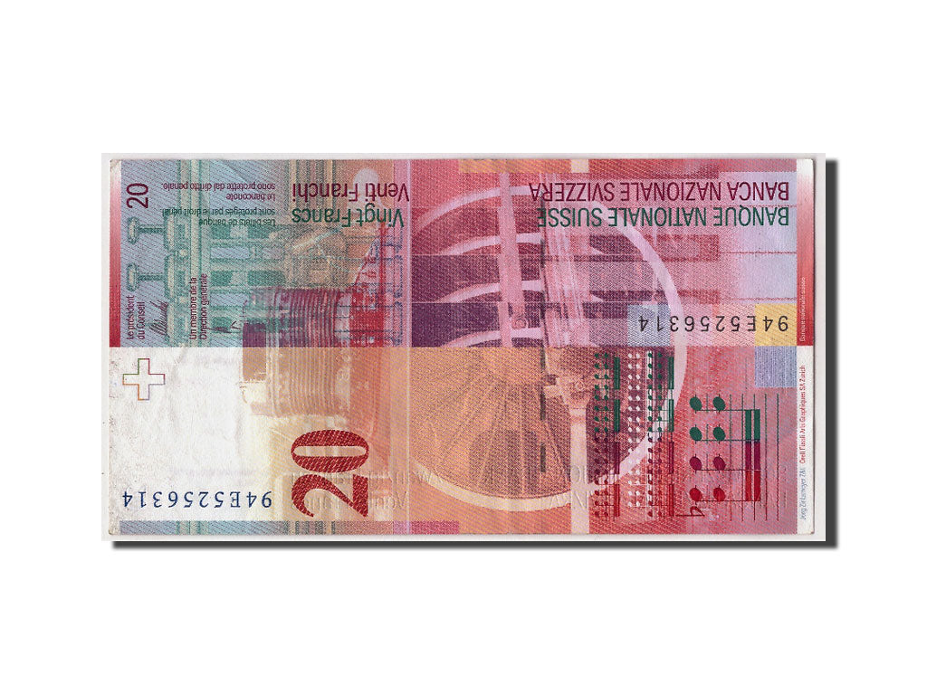 Svizzera, 20 Franken, 1994, KM:68a, MB+