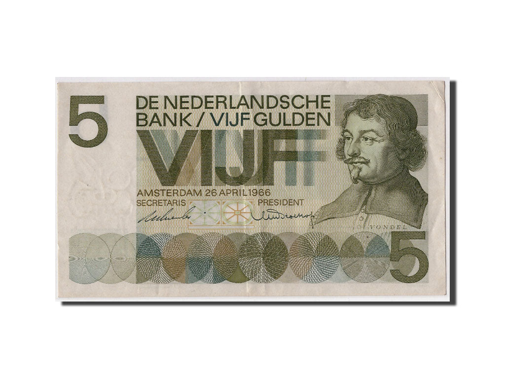 Banknote, Netherlands, 5 Gulden, 1966, 1966-04-26, KM:90a, EF(40-45)