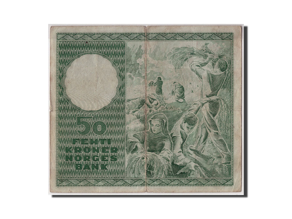 Norway, 50 Kroner, 1954, KM:32b1, VF(30-35)
