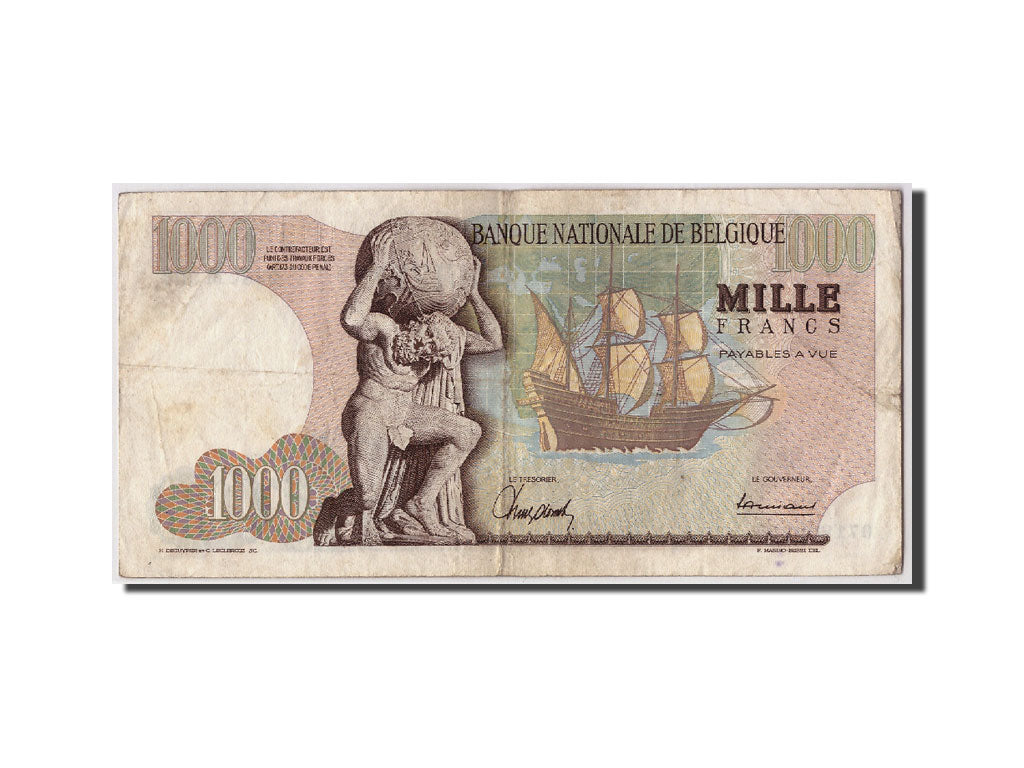 Belgium, 1000 Francs, 1963, KM:136a, 1963-11-06, VF(20-25)