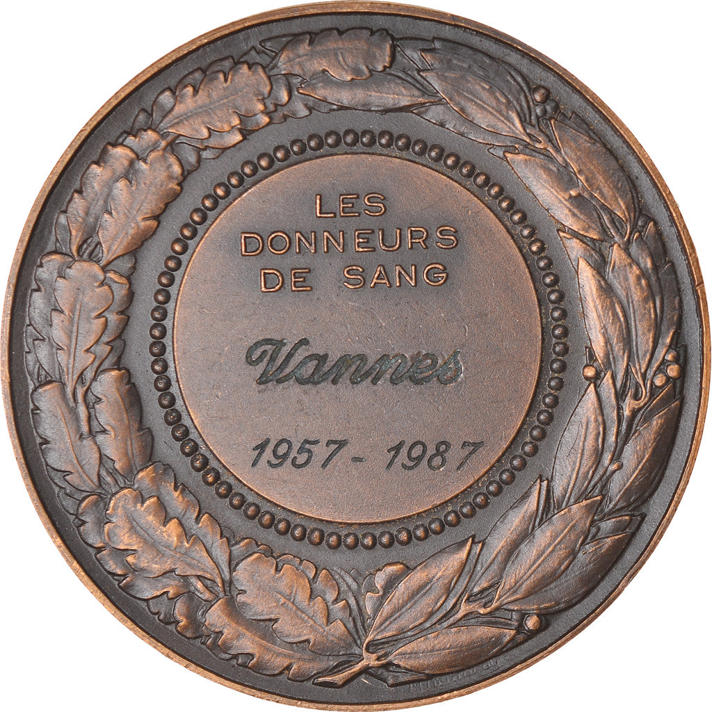 France, Medal, Les Donneurs de sang de Vannes, Reconnaissance, 1987, Delannoy