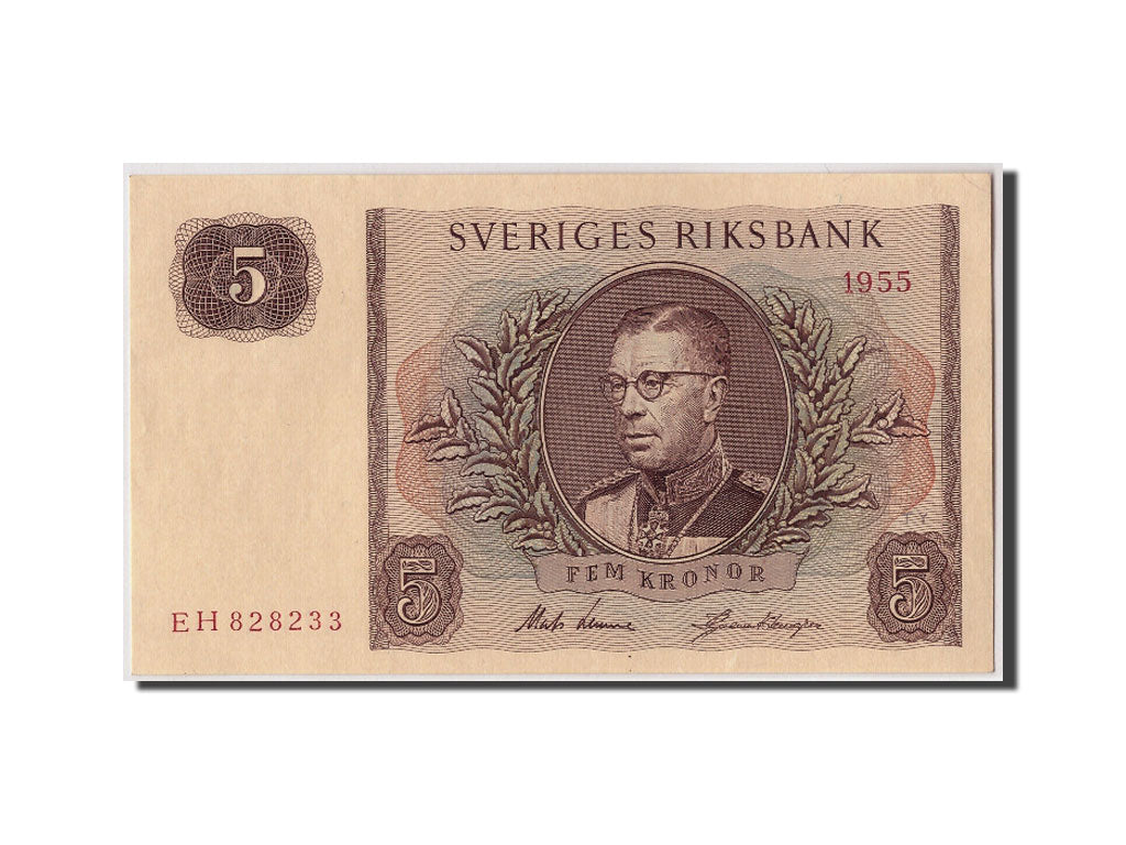 Geldschein, Schweden, 5 Kronor, 1955, KM:42b, UNZ-