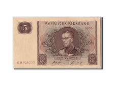 Geldschein, Schweden, 5 Kronor, 1955, KM:42b, UNZ-