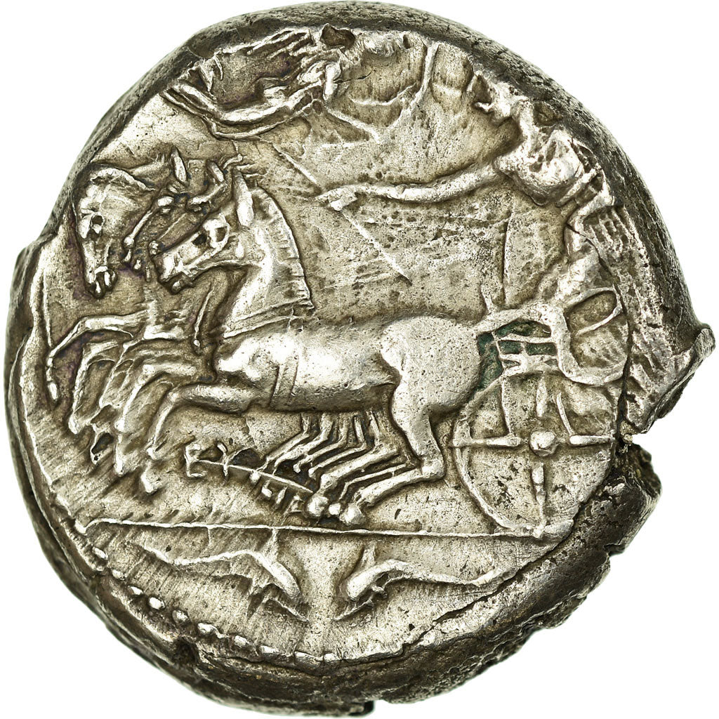 Coin, Sicily, Syracuse, Tetradrachm, 413-405, Syracuse, EF(40-45), Silver