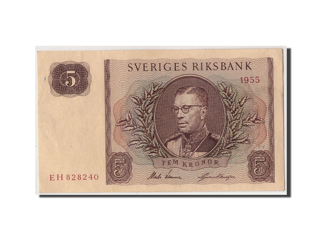 Svezia, 5 Kronor, 1955, KM:42b, SPL