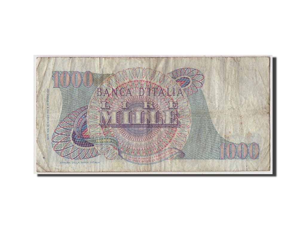 Italie, 1000 Lire, 1965, KM:96d, 1965-05-20, B+