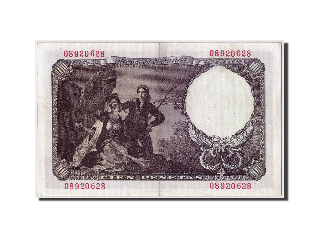 Banknote, Spain, 100 Pesetas, 1946, 1946-02-19, KM:131a, AU(50-53)