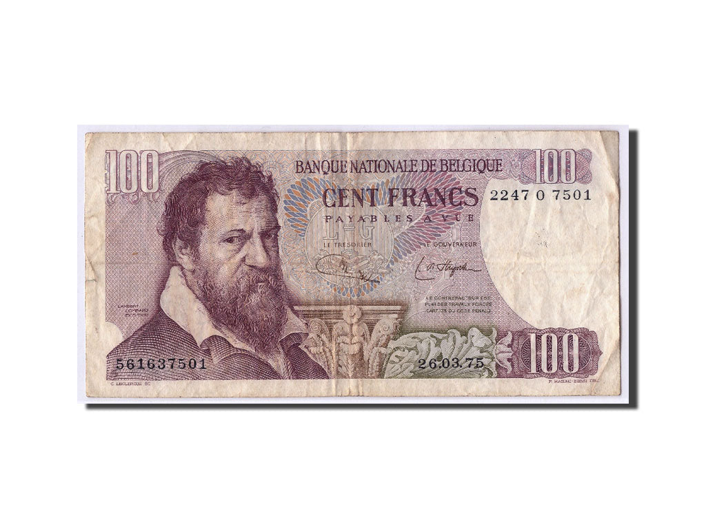 Belgium, 100 Francs, 1975, KM:134b, 1975-03-26, F(12-15)