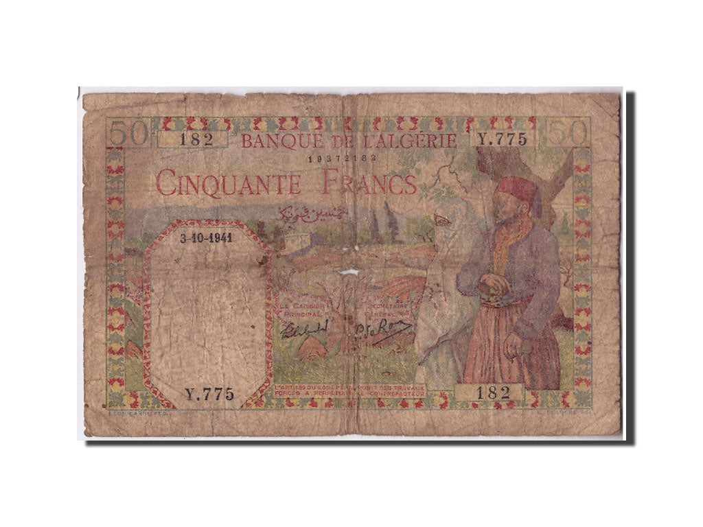 Algeria, 50 Francs, 1941, KM:84, 1941-10-03, AB