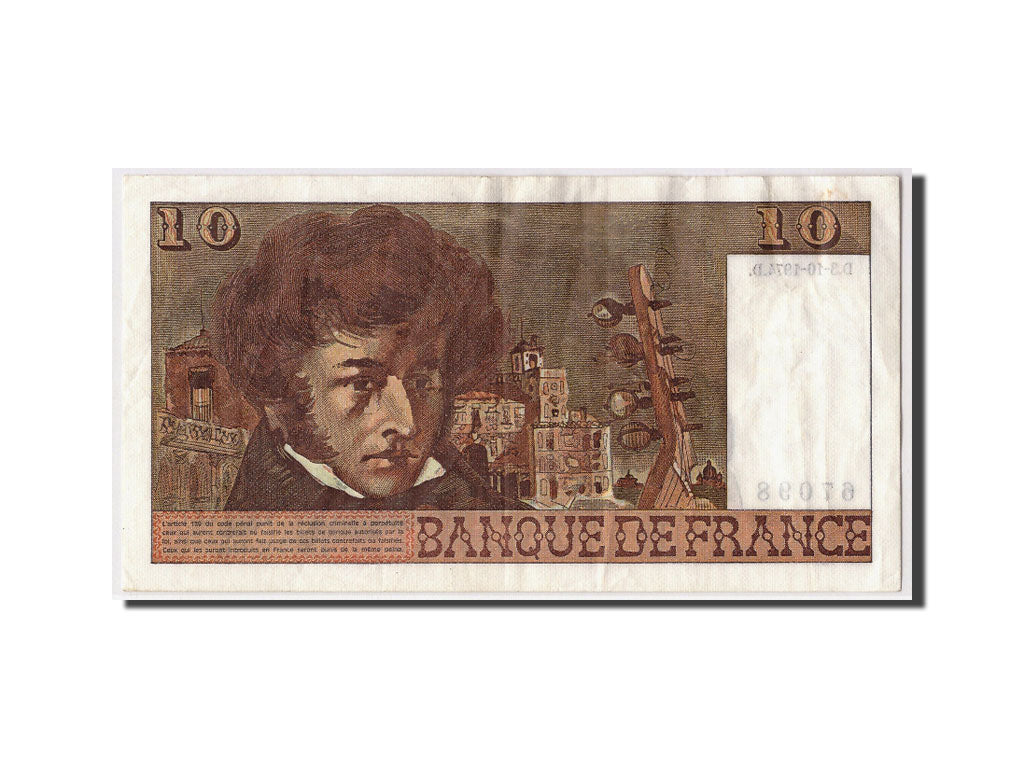 Geldschein, Frankreich, 10 Francs, 10 F 1972-1978 ''Berlioz'', 1974, 1974-10-03