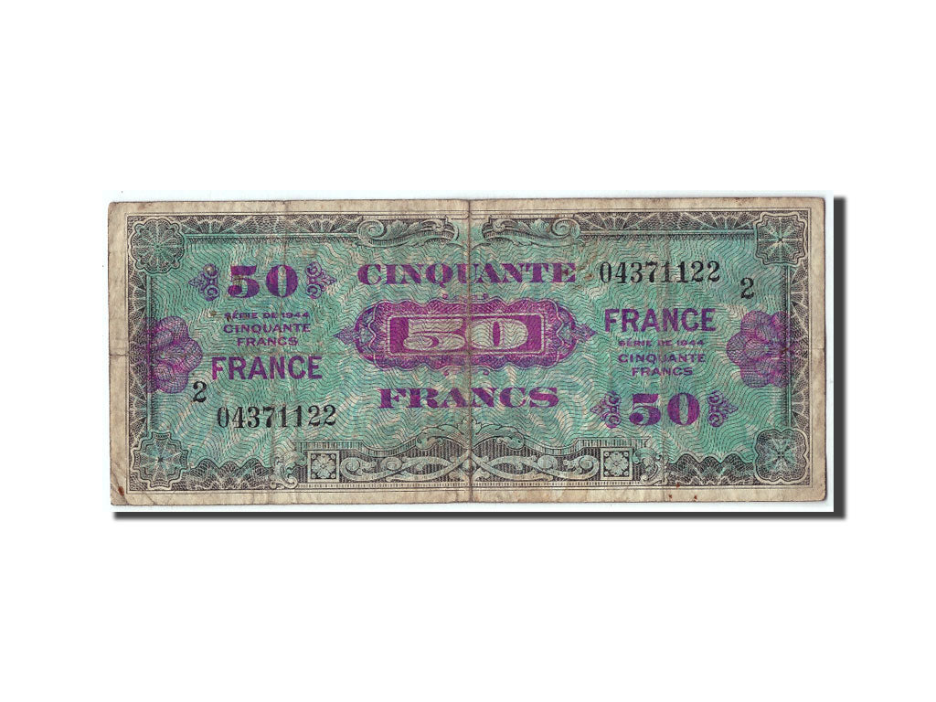 Billet, France, 50 Francs, 1945 Verso France, 1944, B+, Fayette:VF24.2, KM:117a