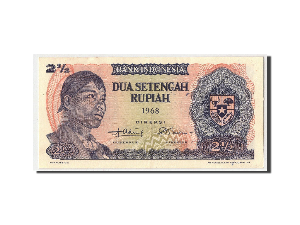 Banknote, Indonesia, 2 1/2 Rupiah, 1968, KM:103a, UNC(63)