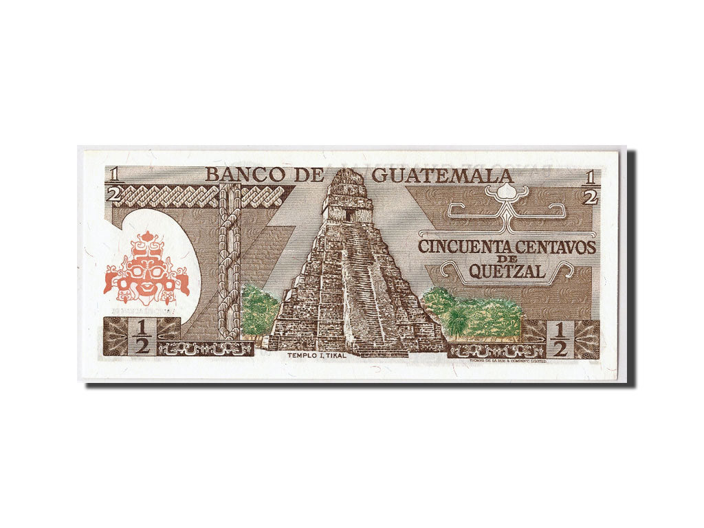 Banknote, Guatemala, 1/2 Quetzal, 1983, 1983-01-06, KM:58c, UNC(65-70)