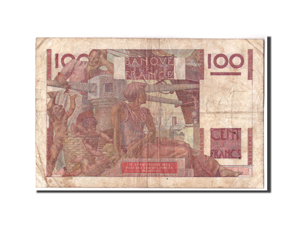 France, 100 Francs Jeune Paysan, KM:128a, 1946-11-21, Fayette:28.11, VG(8-10),