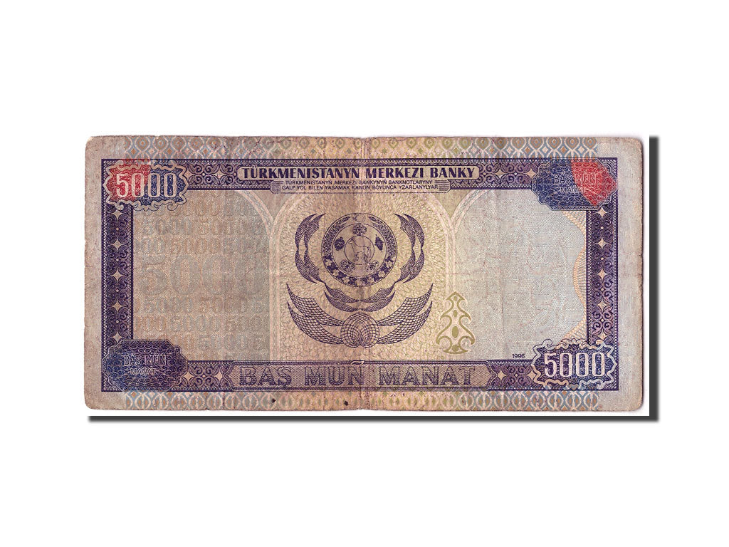 Geldschein, Turkmanistan, 5000 Manat, 1996, KM:9, SGE