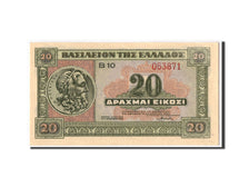 Banknote, Greece, 20 Drachmai, 1940, 1940-04-06, KM:315, UNC(65-70)