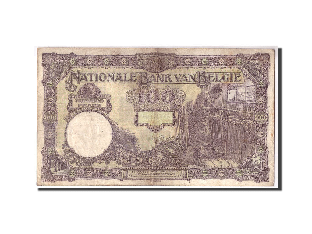 Billete, 100 Francs, 1926, Bélgica, KM:95, 1926-02-20, RC+