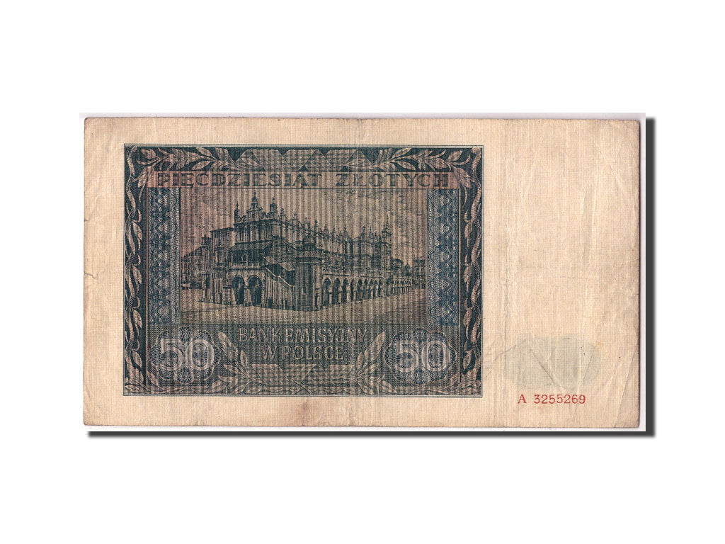 Geldschein, Polen, 50 Zlotych, 1941, 1941-08-01, KM:102, S