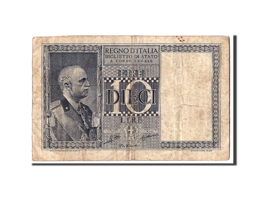 Italia, 10 Lire, 1935, KM:25a, 1935-06-18, RC+