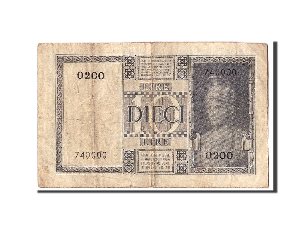 Italia, 10 Lire, 1935, KM:25a, 1935-06-18, RC+