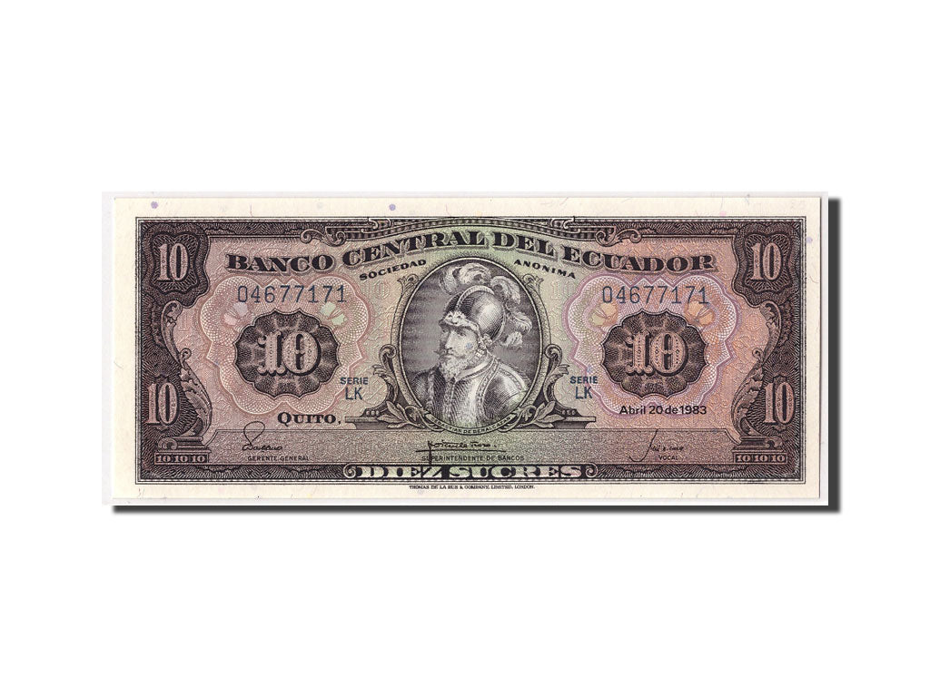 Banknote, Ecuador, 10 Sucres, 1983, 1983-04-20, KM:114b, UNC(65-70)