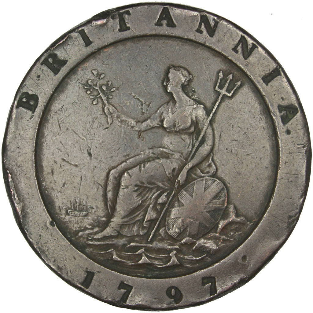 GREAT BRITAIN, Penny, 1797, KM #618, VF(30-35), Copper, 56.91