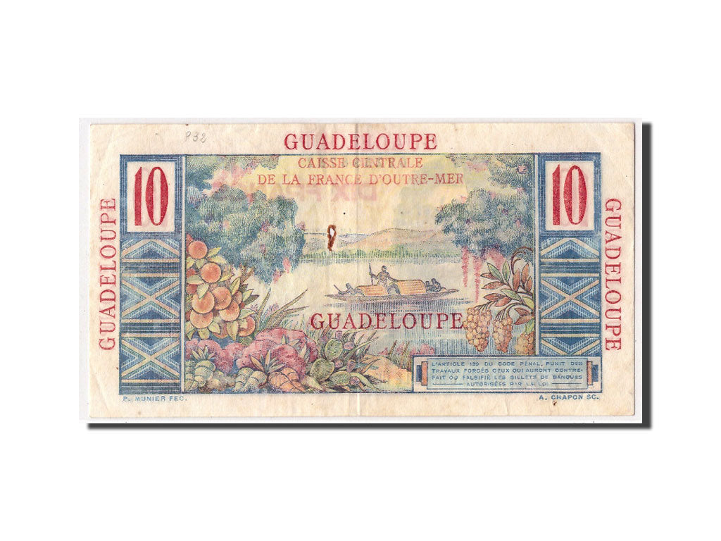 Guadalupe, 10 Francs, Undated (1947-49), KM:32, MB
