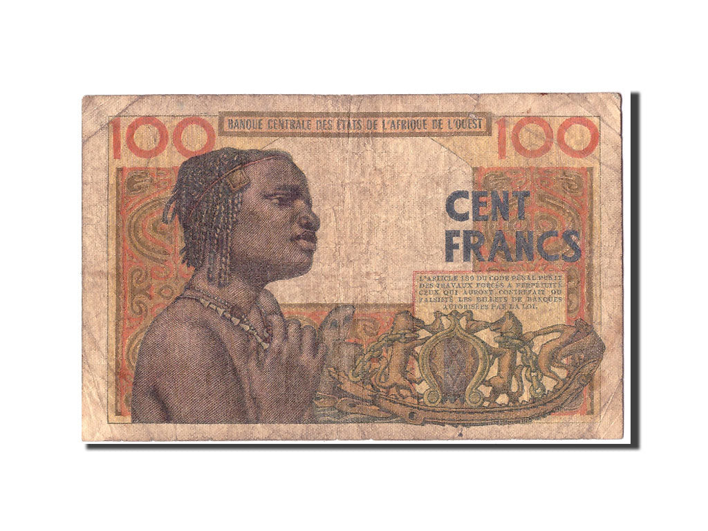 Banconote, Stati dell'Africa occidentale, 100 Francs, 1959, KM:2a, 1959-04-23, B
