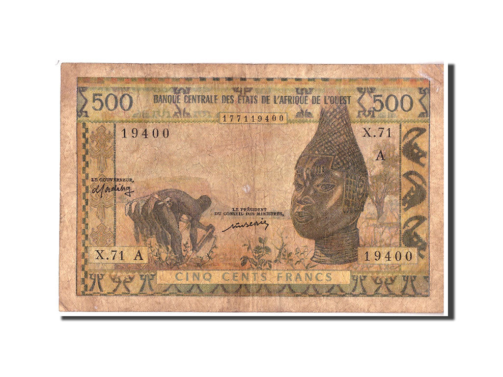 Stati dell'Africa occidentale, Ivory Coast, 500 Francs, Undated, KM:102Al, B