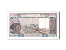 Billet, West African States, 5000 Francs, 1987, KM:208Bk, TB+