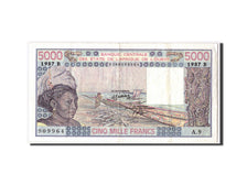 Geldschein, West African States, 5000 Francs, 1987, KM:208Bk, S+