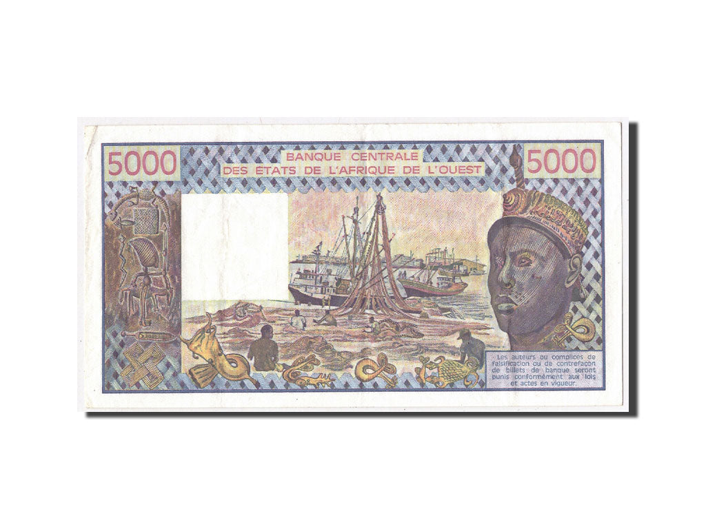 Geldschein, West African States, 5000 Francs, 1987, KM:208Bk, S+