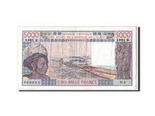 Billet, West African States, 5000 Francs, 1981, KM:208Be, TB