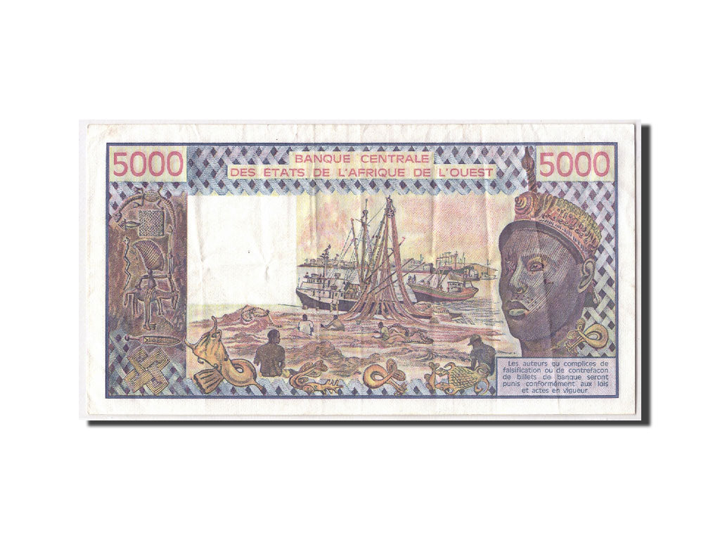 Billet, West African States, 5000 Francs, 1981, KM:208Be, TB