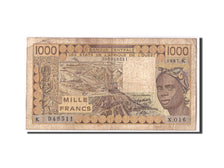 Geldschein, West African States, 1000 Francs, 1987, KM:707Kh, SGE
