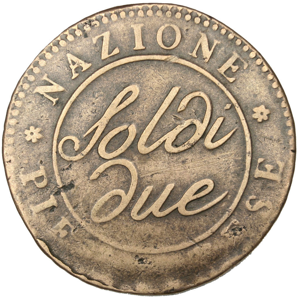 Moneta, STATI ITALIANI, PIEDMONT REPUBLIC, Due (2) Soldi, 1800, Turin, MB+